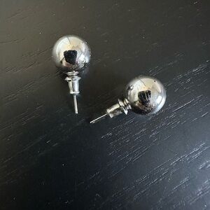 Silver  tone Ball Stud Earrings